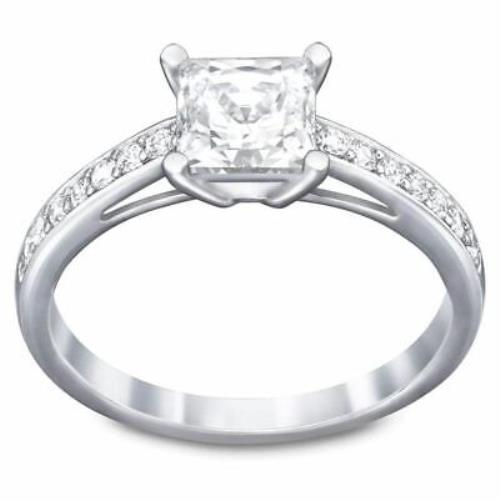 Swarovski Clear Crystal Square Engagement Ring Attract Ring XLarge/60/9-5032918