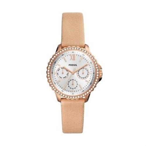 Women`s Fossil Izzy Multifunction Blush Leather Watch ES4888