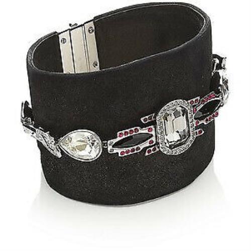 Swarovski Black Pony Leather Cuff Bracelet Black -1110335