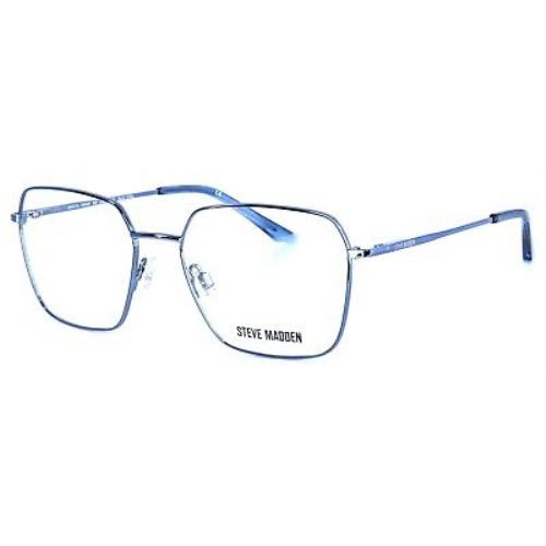 Steve Madden Laurrenn Blue Steel Womens Square Full Rim Eyeglasses 52-17-135