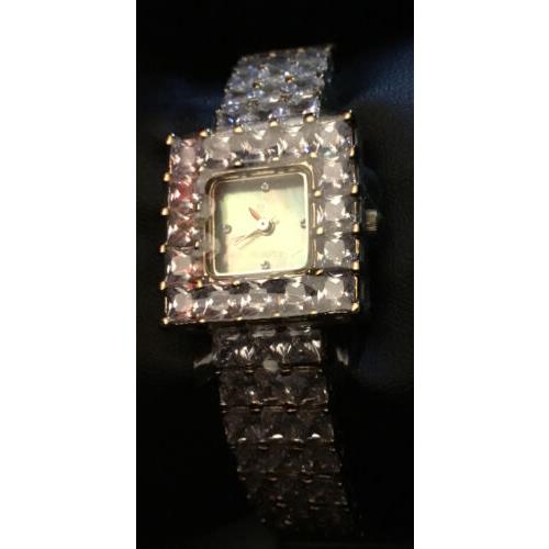 Adee Kaye Womans Austrian Crystal Pave Beverly Hills Watch