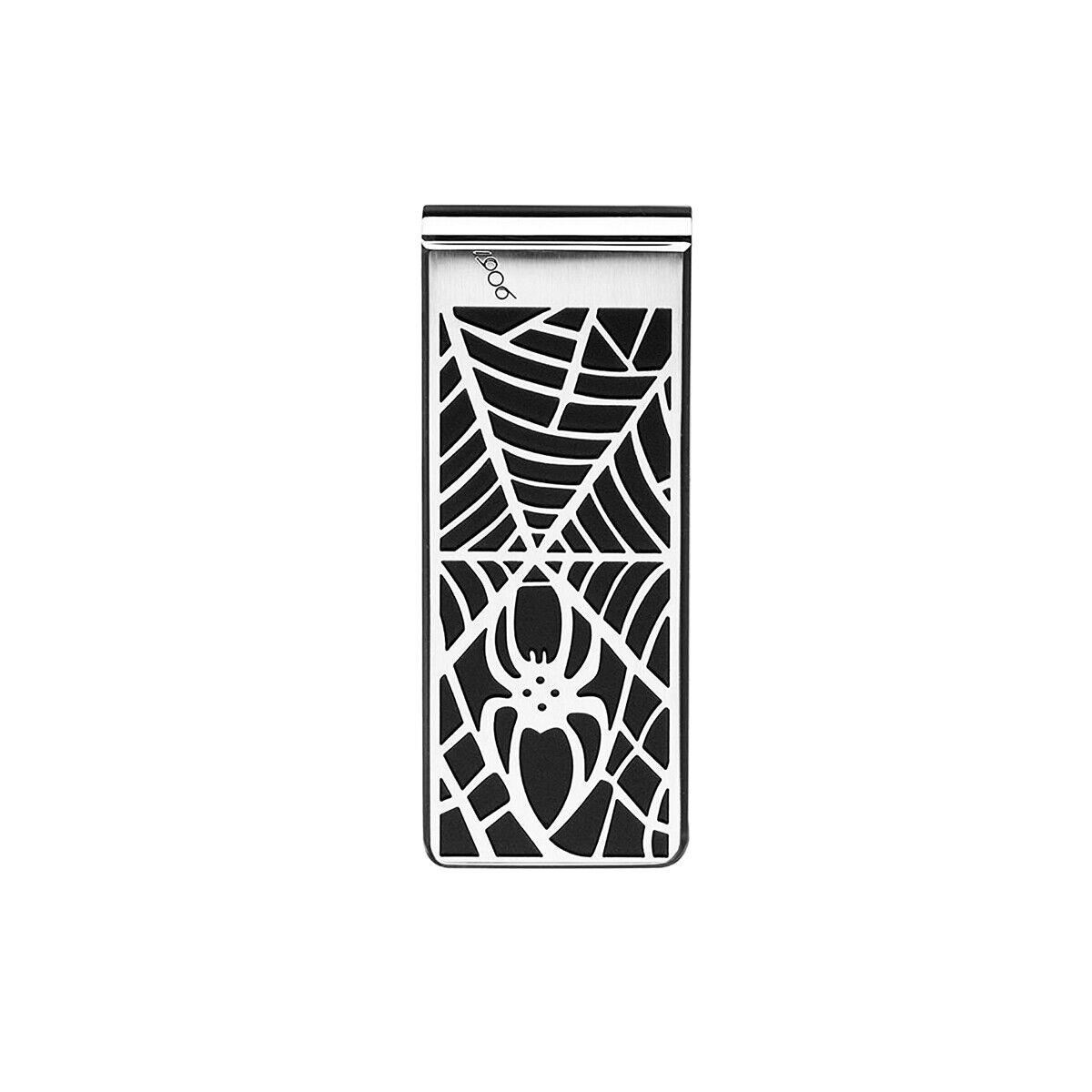 Montblanc Men`s Spider Web Motif Stainless Steel Lacquer Money Clip 114709