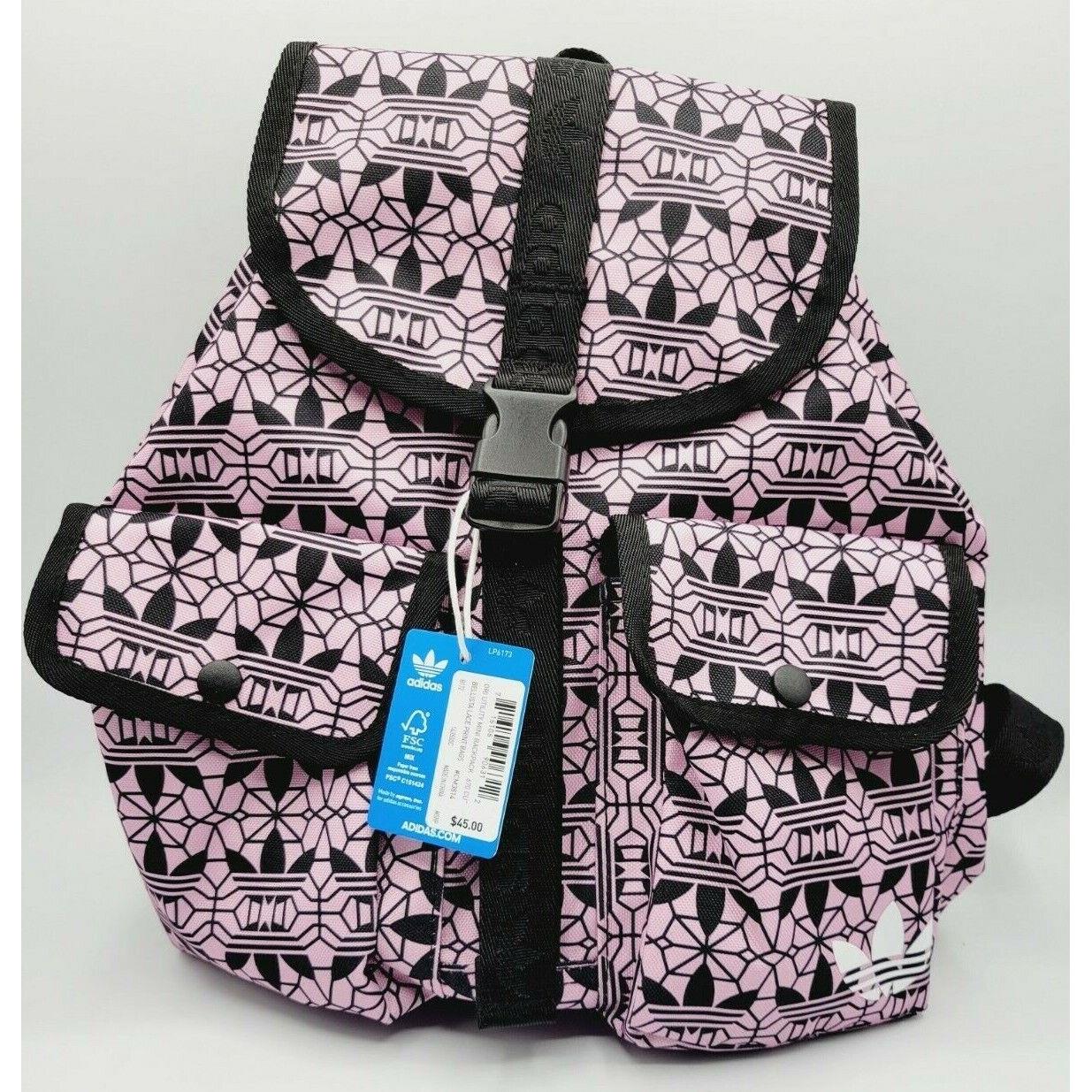 Adidas Unisex Originals Utility Mini Backpack Bellista Lace Print /lilac Bag
