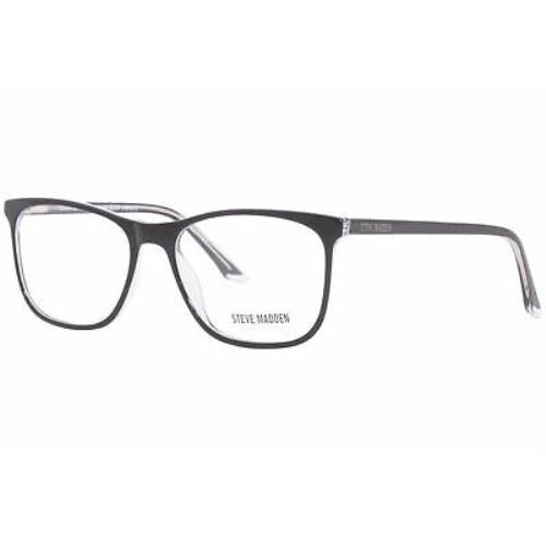 Steve Madden Rayne Eyeglasses Frame Men`s Black Laminate Full Rim Square 54mm