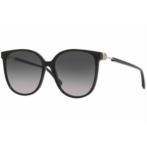 Fendi FF 0374/S 807 9O Sunglasses Black Frame Grey Gradient Lenses 58mm
