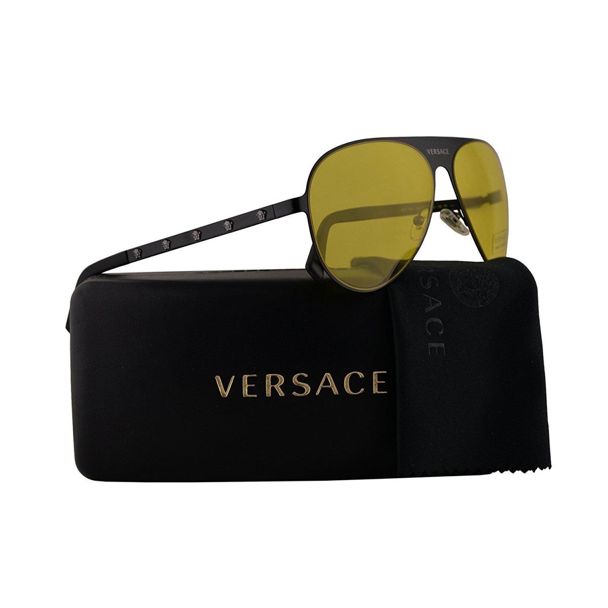 Versace Pilot Sunglasses VE2189 126185 59mm Black / Yellow Lens