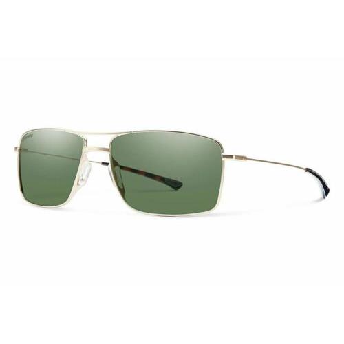 Smith Optics Turner Sunglasses Carbonic Polarized Gray Green Lens in Matte Gold