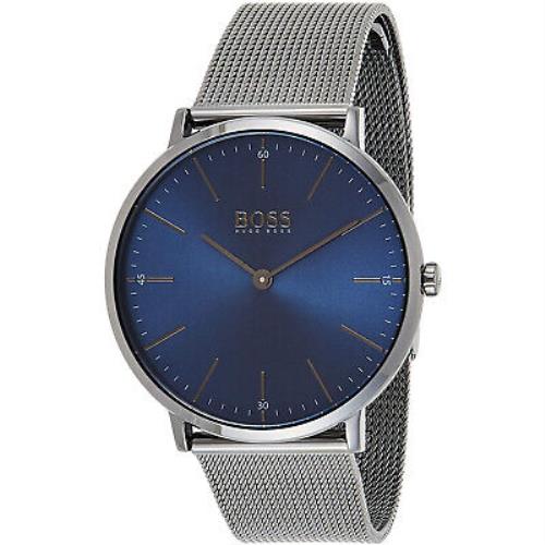 Hugo Boss Men`s Mesh Blue Dial Watch - 1513734