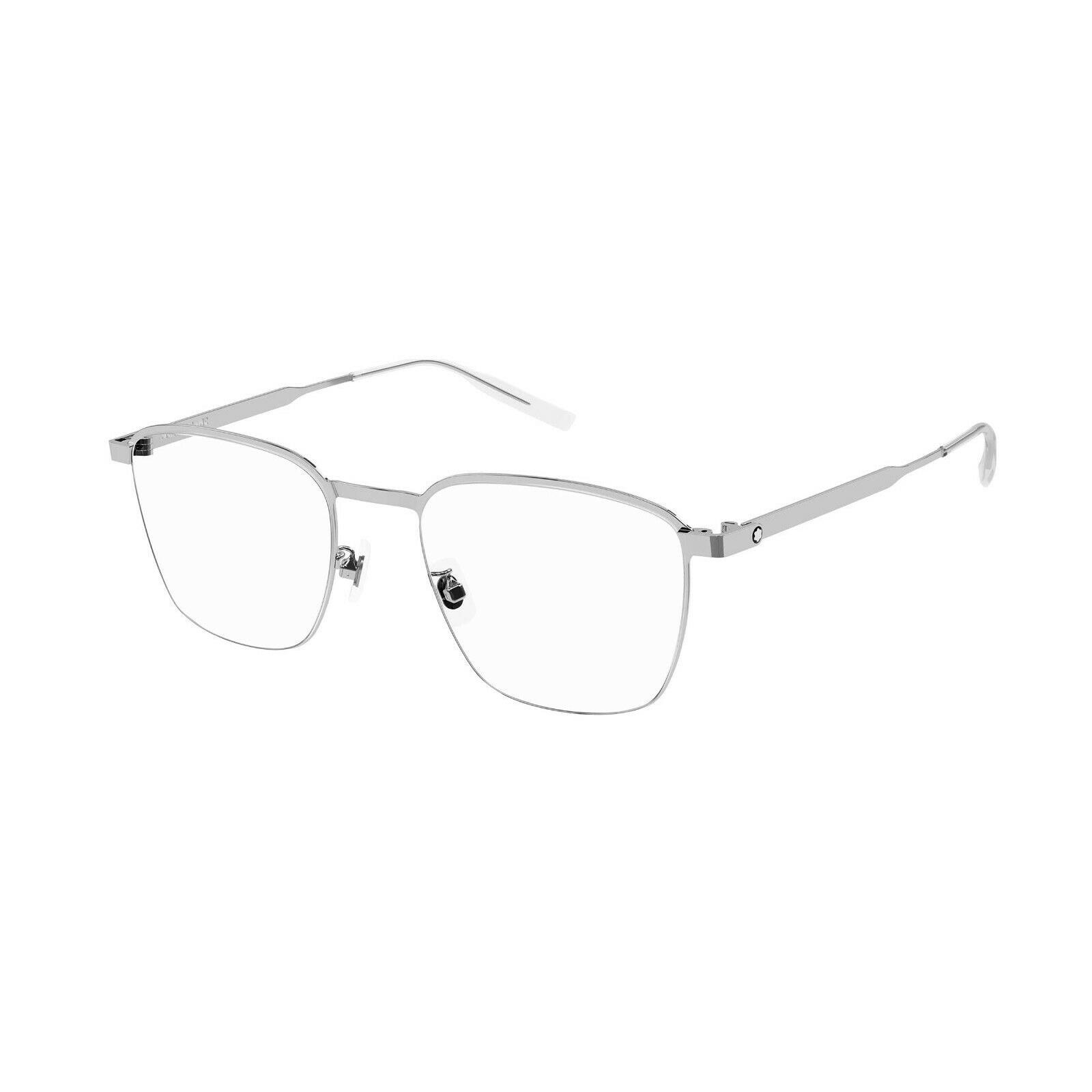 Montblanc Mont Blanc Eyeglasses MB0181o-002 Silver Frame Clear Lenses