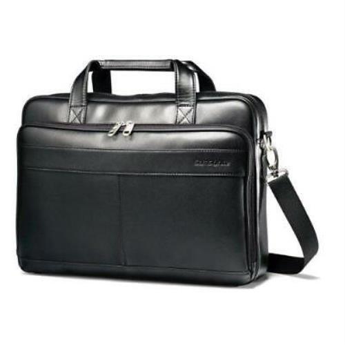Samsonite Leather Slim Briefcase Black 16 Inch