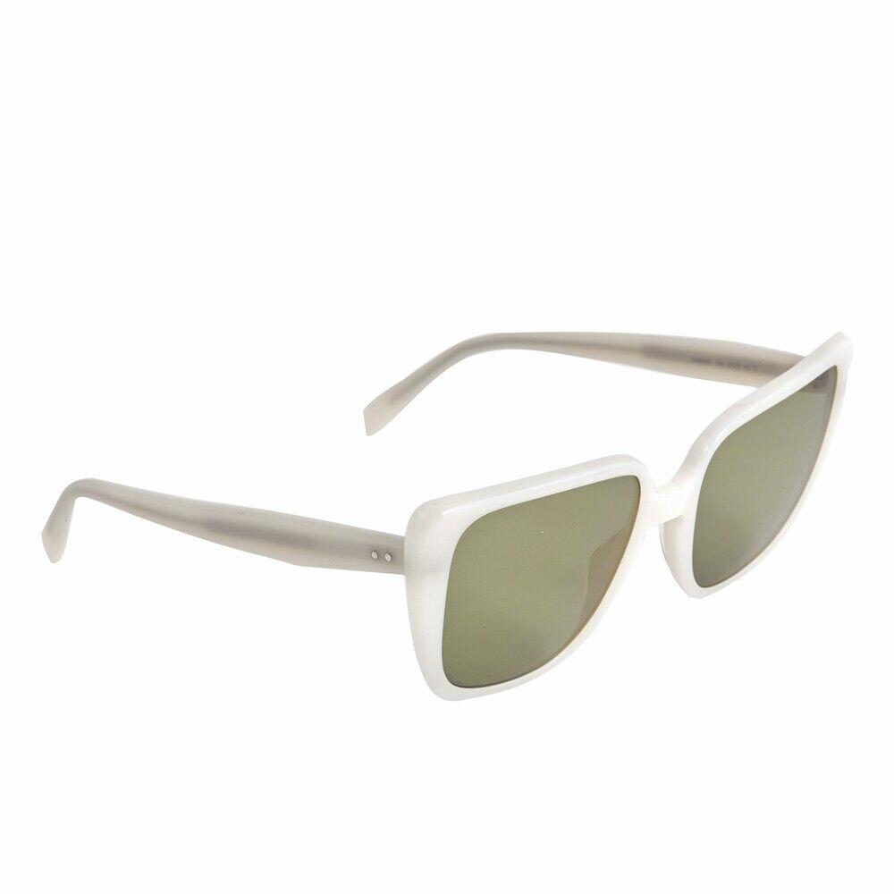 Celine CL40047I 25N Milky White/ Green Lenses Sunglasses 57-19