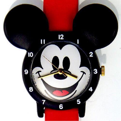 Mickey Mouse Red Band Black Ears Lady Seiko Lorus Disney Unworn Watch Just