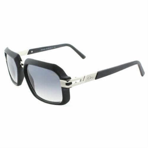 Cazal 6004 002 SG Matte Black Silver Vintage Sunglasses Grey Gradient Lens