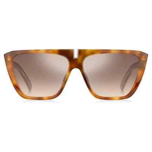 GIVENCHY-GV7109/S L9G/G4 Square Sunglasses Havana Orange Brown Silver Mirr