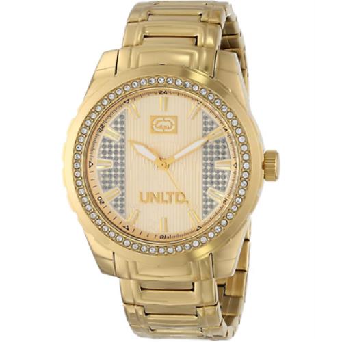 Marc Ecko E15014G1 The Riff Gold Tone Crystal Watch