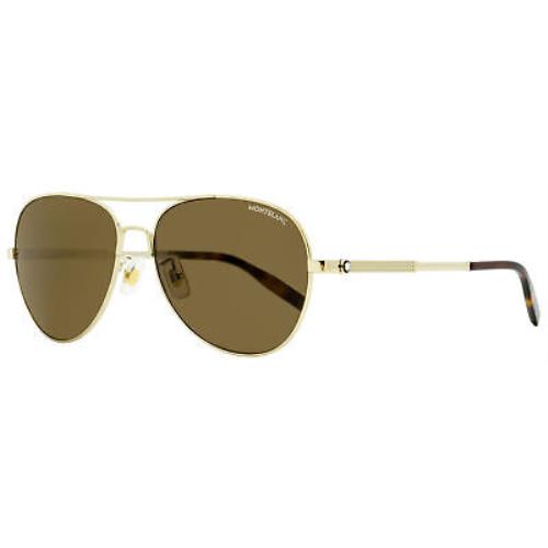 Montblanc Pilot Sunglasses MB0027S 008 Gold/havana 60mm 0027