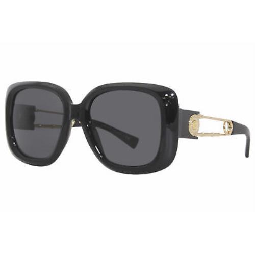 Versace 4411 GB1/87 Sunglasses Women`s Black/dark Grey Lens Fashion Square 54mm
