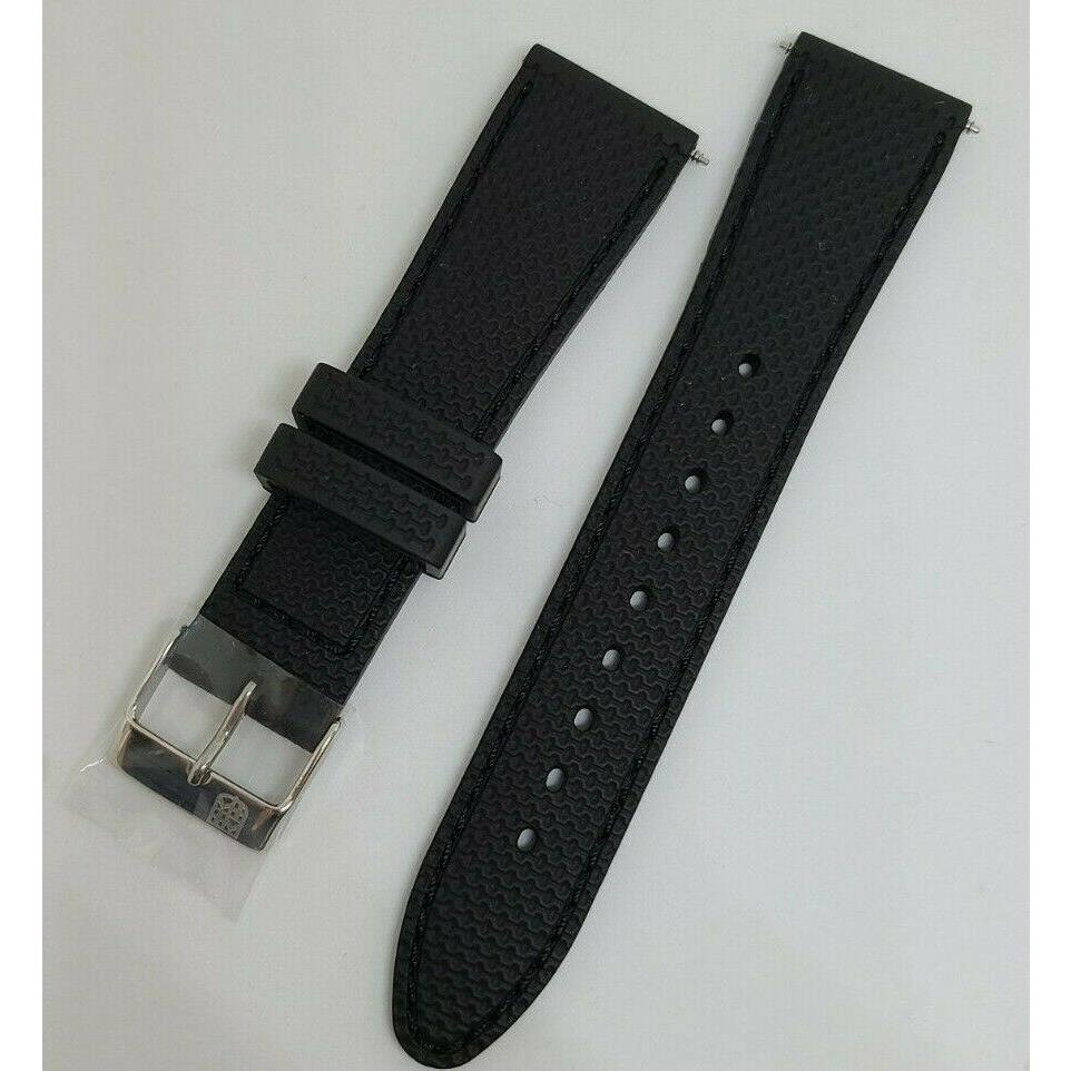 Oem Frederique Constant 21 mm Black Rubber Band Strap Stainless Steel Buckle