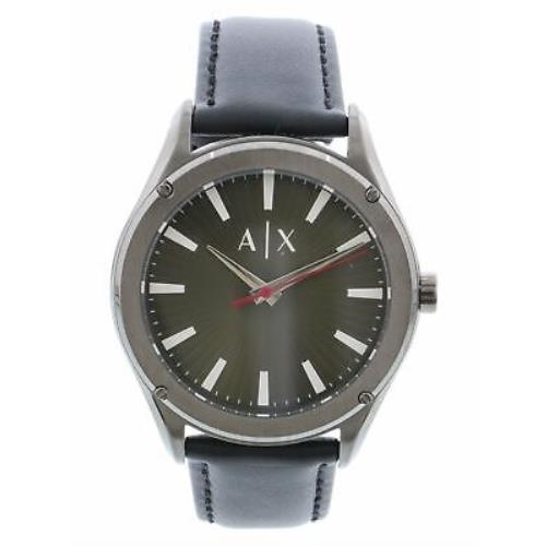 Armani Exchange Men`s Fitz AX2806 Grey Leather Japanese Quartz Fashion Watch