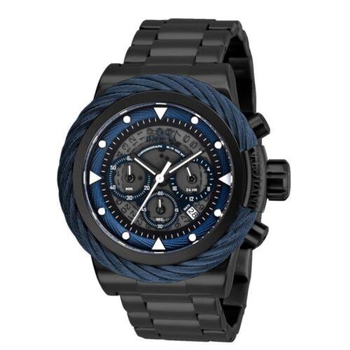 Invicta Bolt Men`s 50mm Anatomic Dial Black Stainless Chronograph Watch 27808