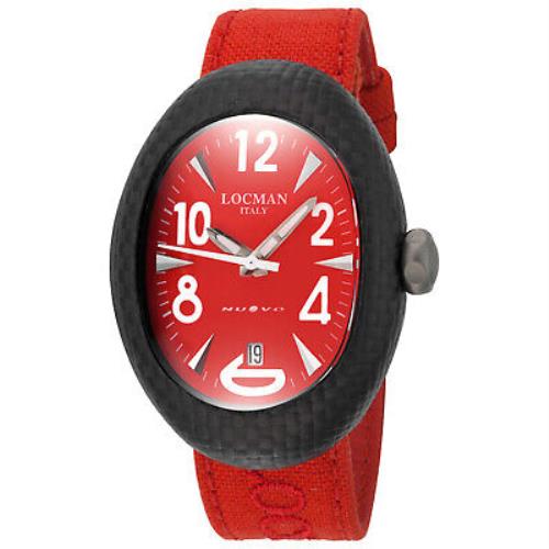 Locman Women`s Nuovo Carbonio Red Dial Watch - 103RDCRBQ