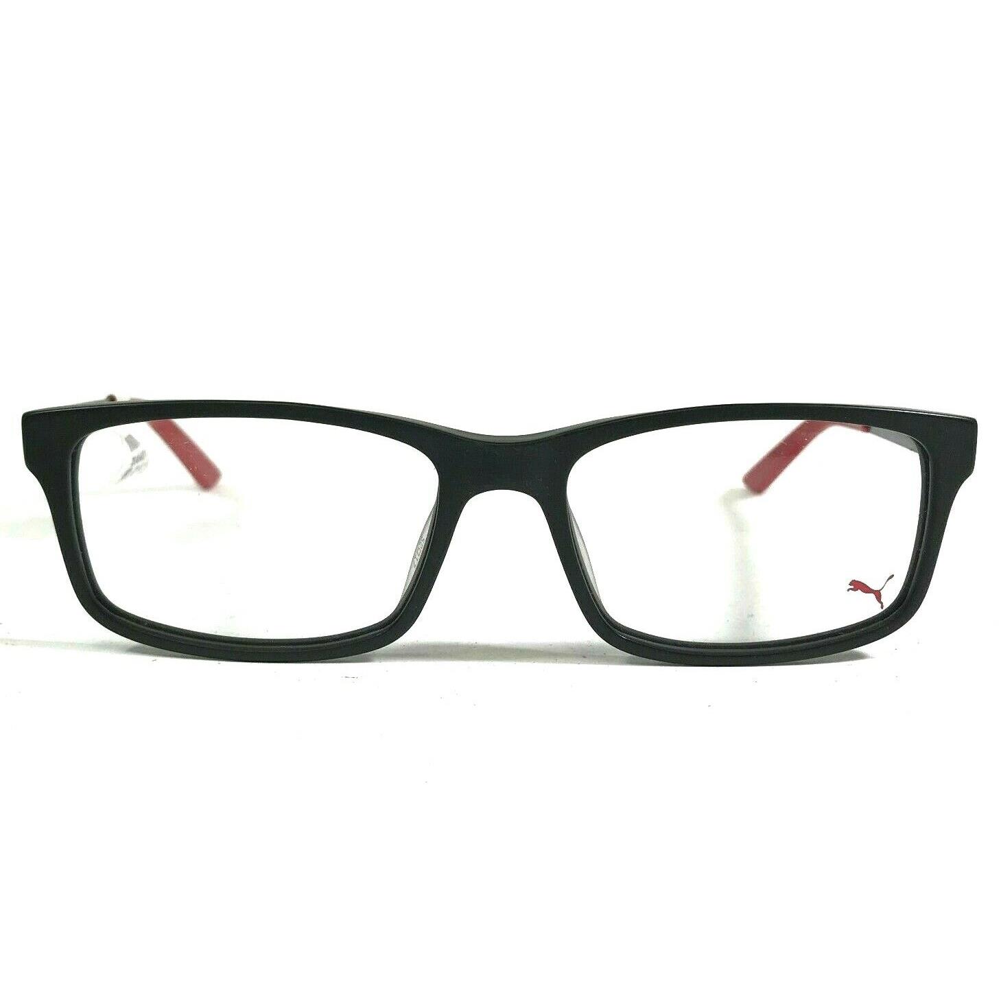 Puma PE00160 001 Eyeglasses Frames Black Red Square Full Rim 52-17-140