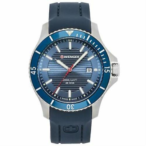 Wenger Swiss Army Men`s Sea Force 43mm Blue Dial Watch 01.0641.124
