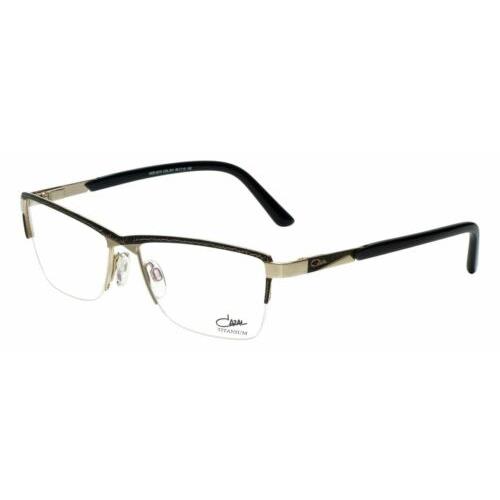 Cazal Designer Reading Glasses 4218-001-55 mm Black Gold Semi-rimless Pick Power