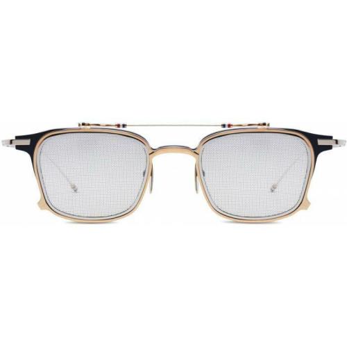 Thom Browne Tbs 817 Eyeglasses 03 Navy-gold Flip up Clip-on Size 50