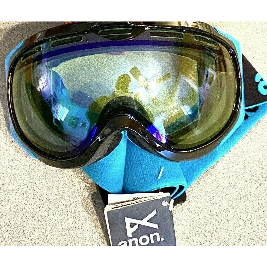 Anon Hawkeye By Burton Snowboard Ski Goggles with Bag Black/blue/lagoon