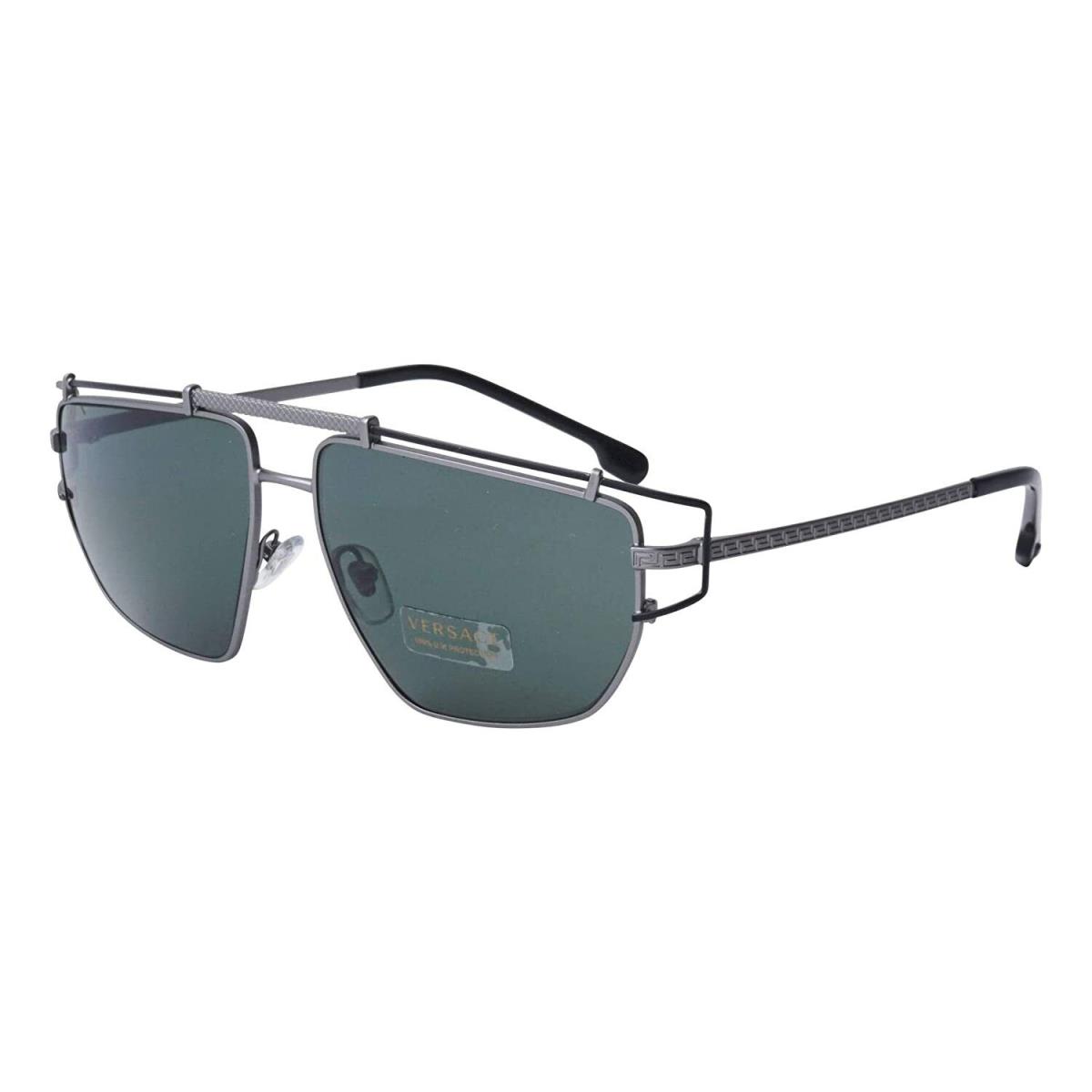 Versace Unisex Sunglasses VE2202 143771 57mm Gunmetal / Green Lens