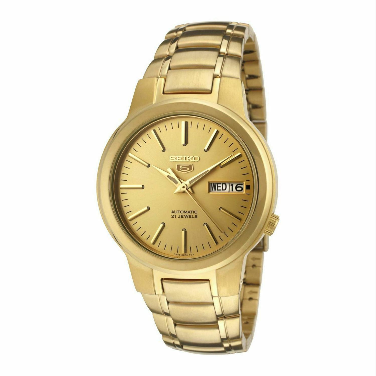 Seiko 5 SNKA10 Automatic Day-date All Gold Stainless Steel Men`s Watch SNKA10K1