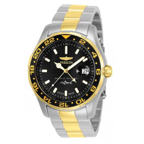 Invicta Pro Diver Men`s 44mm Swiss Made 24-HR Gmt Dual Time Quartz Watch 25825
