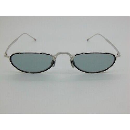 Thom Browne Tbs 913-50-02 Slv Silver/grey Tortoise Blue Lens 50mm Sunglasses
