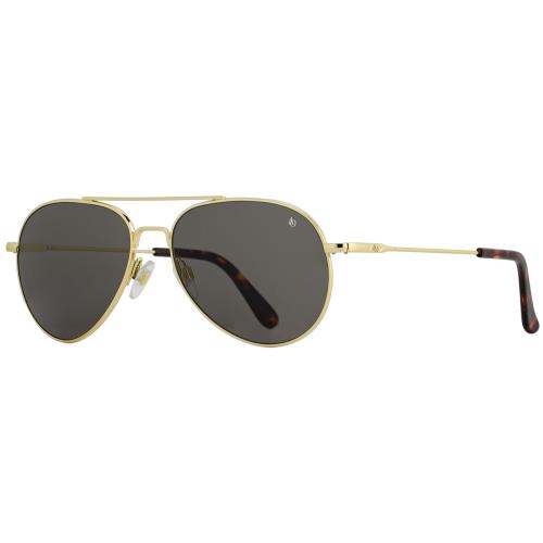 American Optical AO General 58mm 23K Gold Skull Color Correct Gray Glass Non-polarized Sunglasses