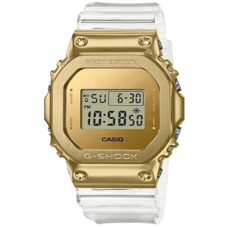 Casio G-shock Square Digital Gold Case Clear Resin GM-5600SG-9 / GM5600SG-9