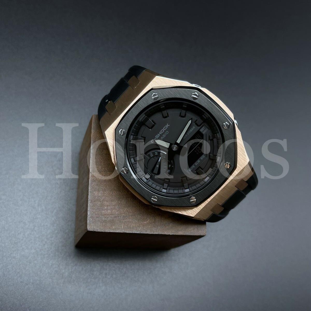 GA2100-1A1 Casioak AP Royal Oak Black Custom Made Rose Gold Black G-shock Casio