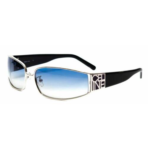 Celine SC1088-579Y Unisex Rectangle Sunglasses Silver Black Blue Gradient 60mm