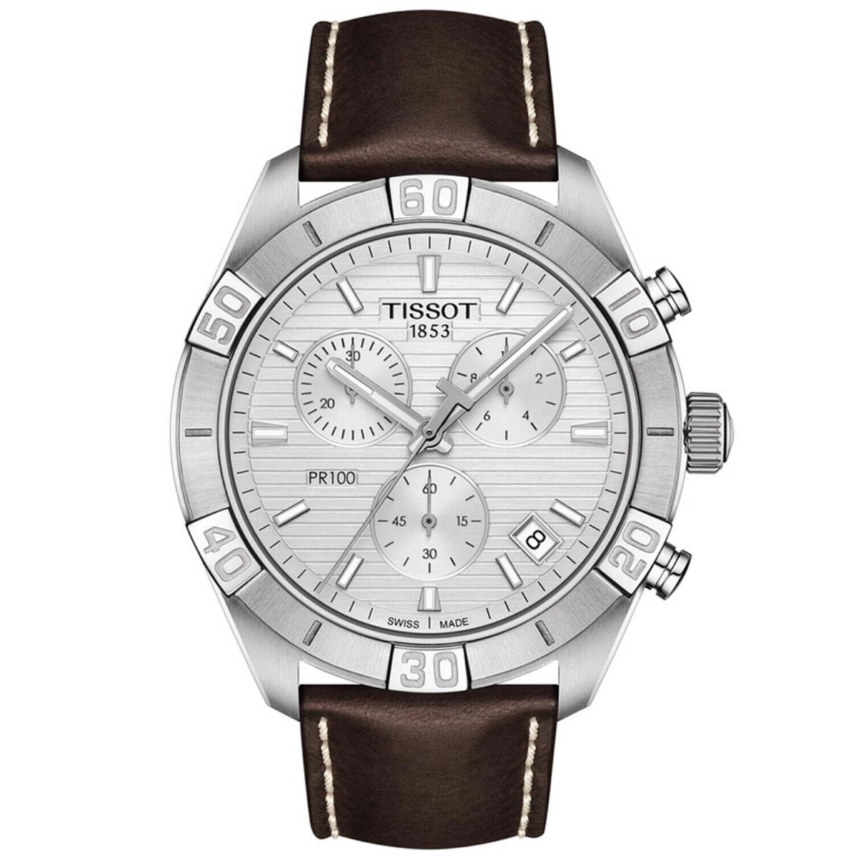 Tissot PR 100 Silver Men`s Watch Leather Band - T101.617.16.031.00