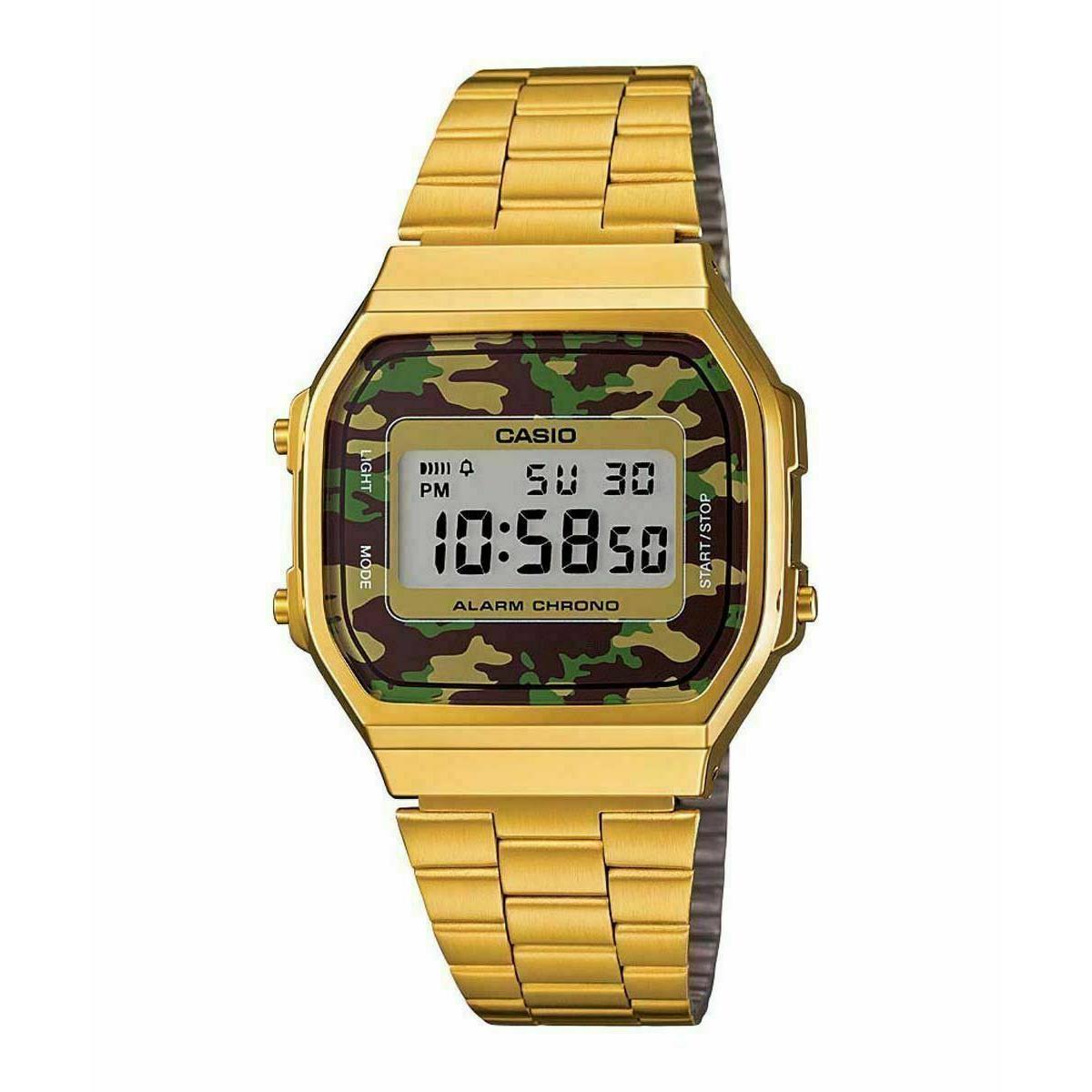 Casio A168WEGC-3D Gold Retro Camouflage Watch