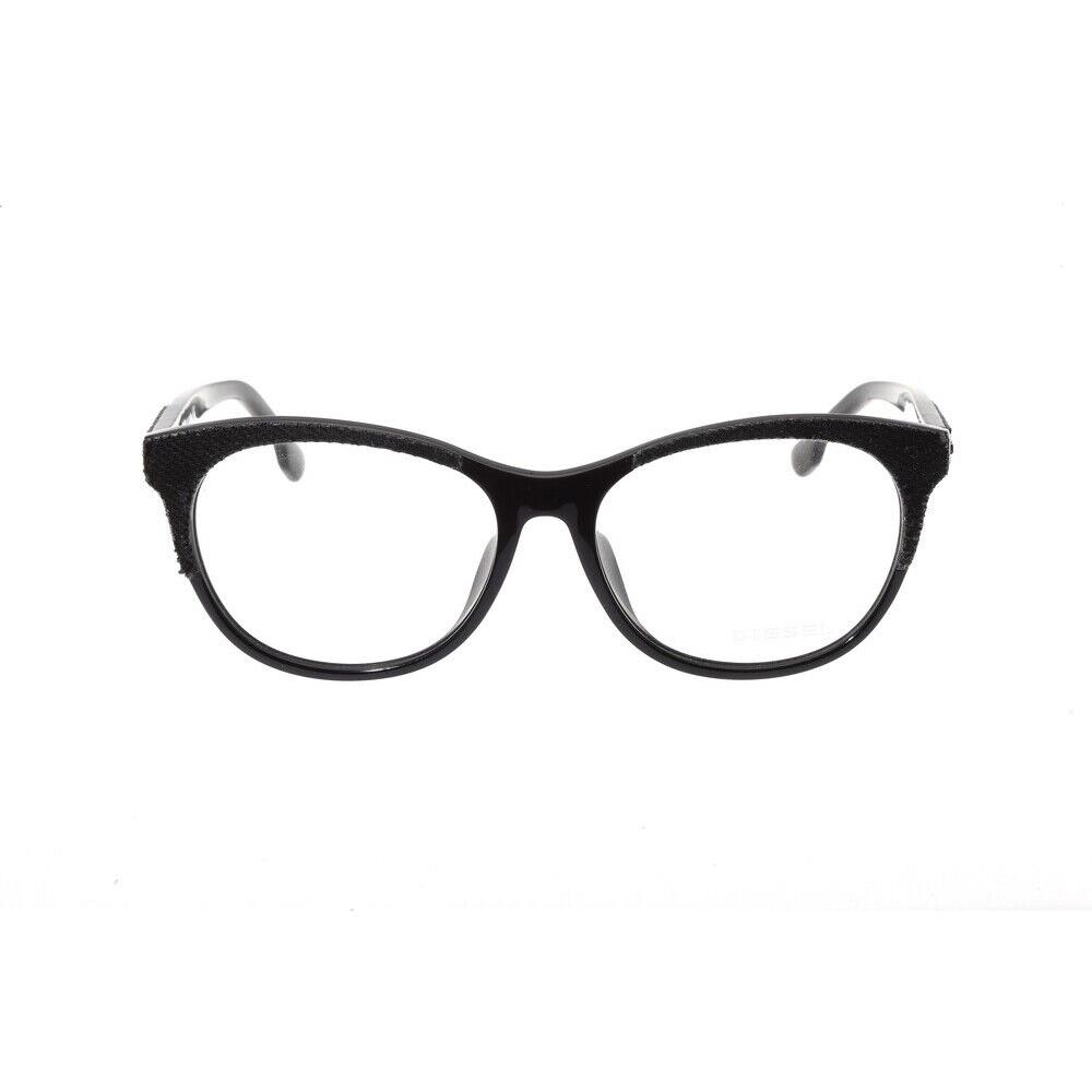 Diesel DL5155 001 Black Round Plastic Eyeglasses Frame 55-16-140 Denim Eye