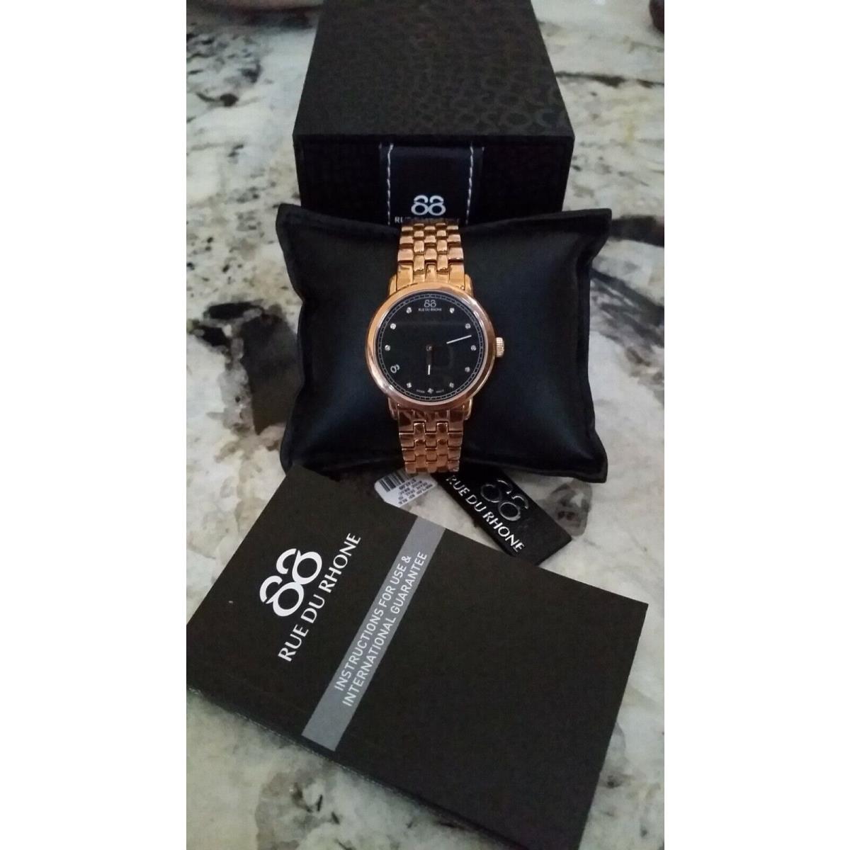 88 Rue Du Rhone Women`s 87WA120017 Rose-tone Watch with Diamond Markers