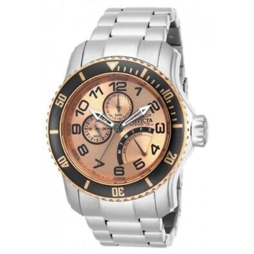 Invicta 15338 Mens Pro Diver Rose-tone Dial Stainless Steel Watch