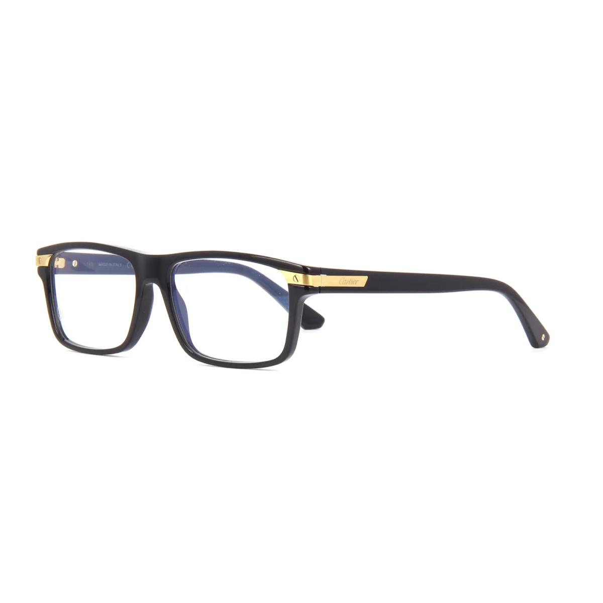Cartier Men`s Eyeglasses CT0191O-001 Shiny Black Frame Demo Lenses