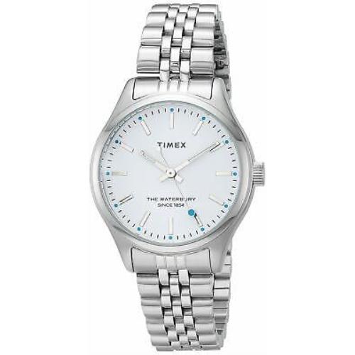 Timex Waterbury 34mm Silver-tone Bracelet with Neon Accents