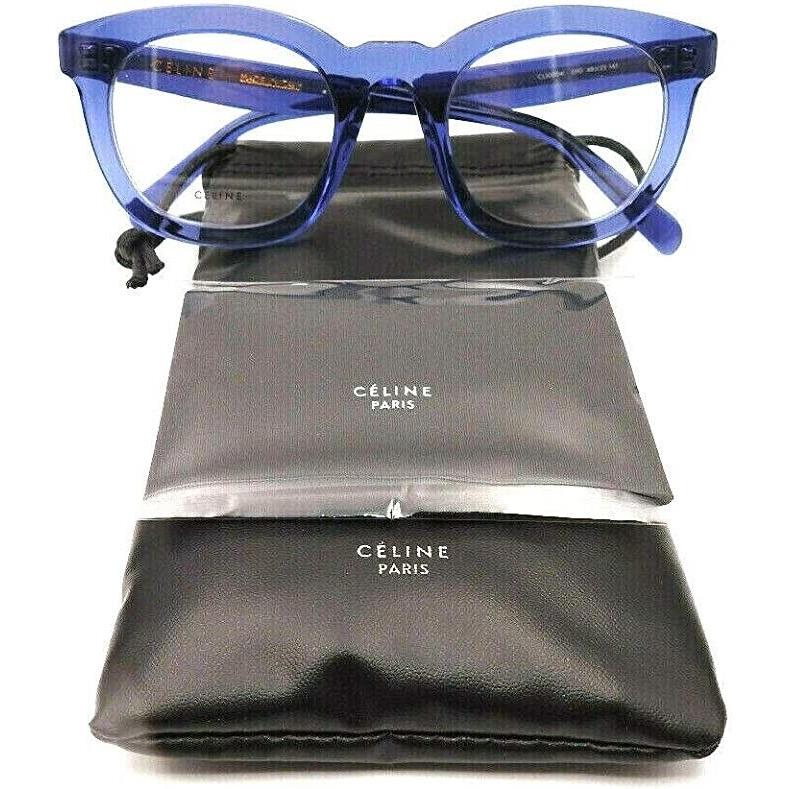 Celine CL50004I 090 Round Crystal Blue Eyeglasse Frame 48-22