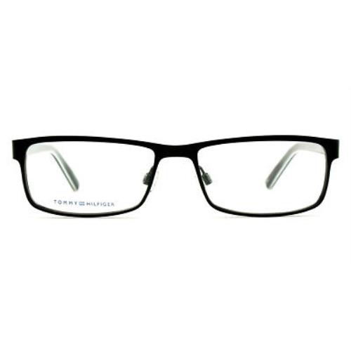 Tommy Hilfiger 1127 Eyeglasses RX Matte Black/white Gray 55mm