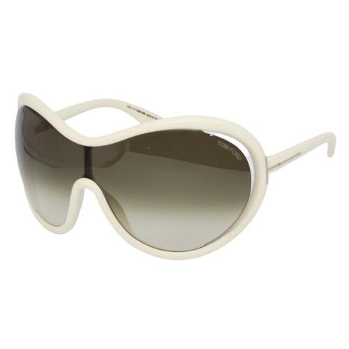 Tom Ford Grant 267 25F Ivory Brown Gradient Oversized Women s Sunglasses W/case