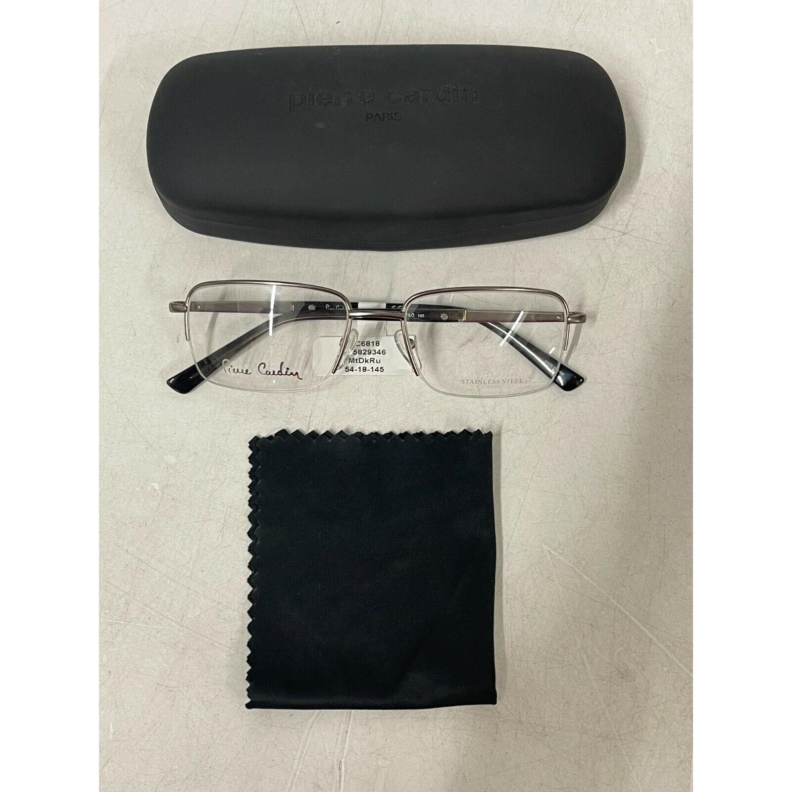 Pierre Cardin Eyeglass Frames 54-18-145 Dark Ruthenium Striped Blk