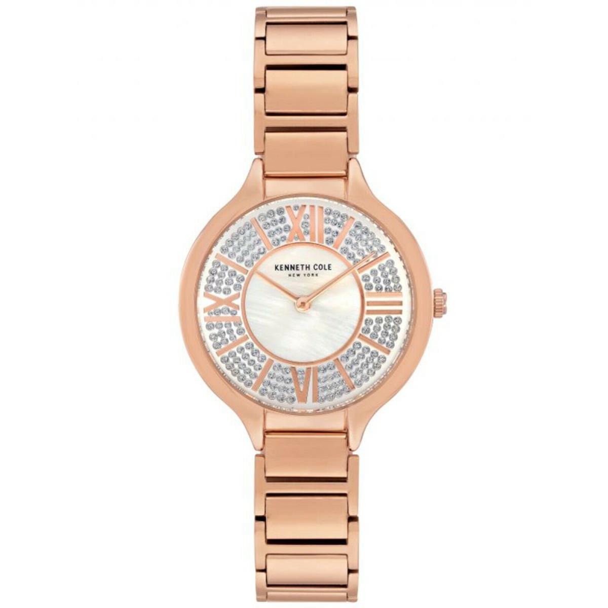 Kenneth Cole KC51054002 Ladies Dress Stainless Rose Gold-tone Light Dial 30m